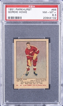 1951-52 Parkhurst #66 Gordie Howe Rookie Card – PSA NM-MT+ 8.5